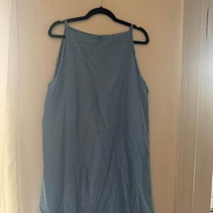 Baserange 100% Silk Blue Sleeveless Dress